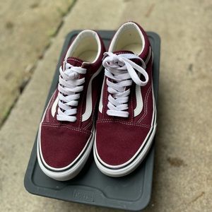 Vans Maroon And White Women Size 7